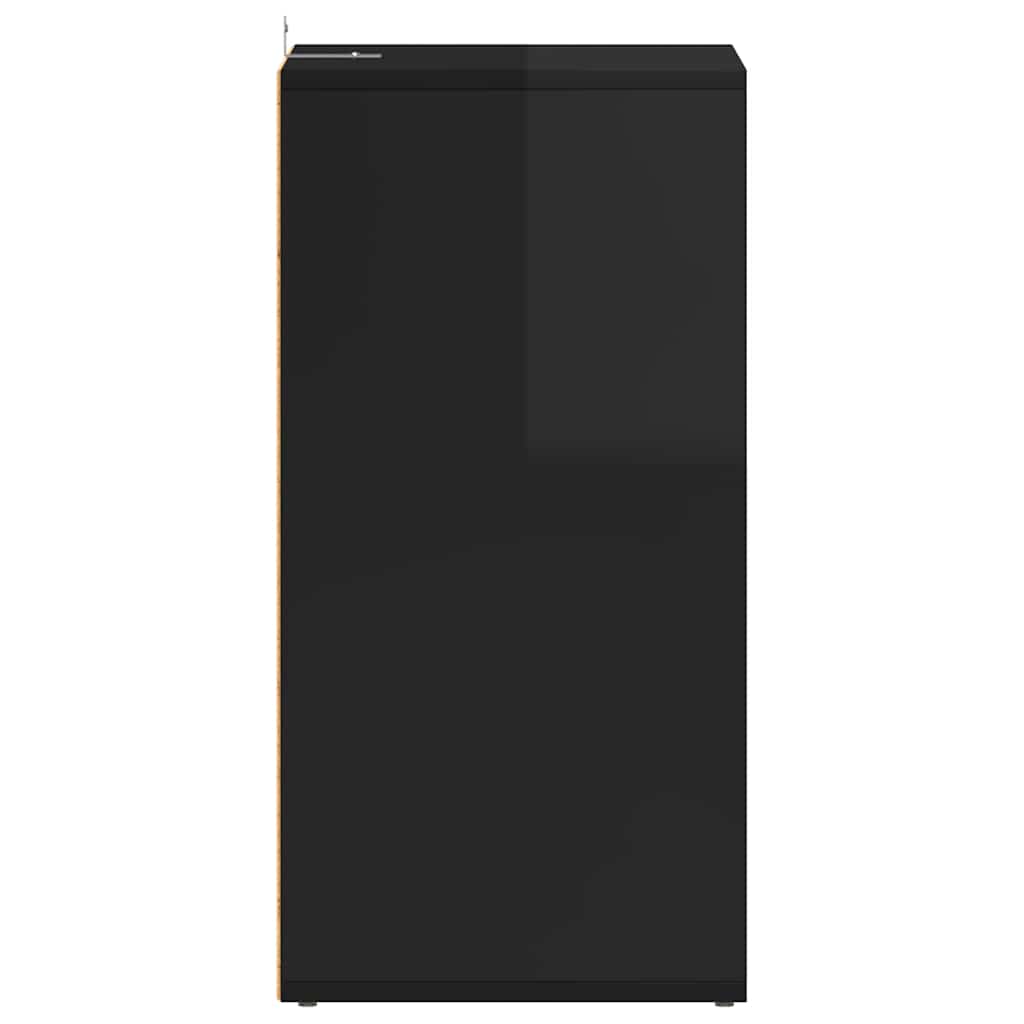 Παπουτσοθήκες 2 τεμ. Γυαλιστερό Μαύρο 31,5x35x70εκ. Επεξ. Ξύλο