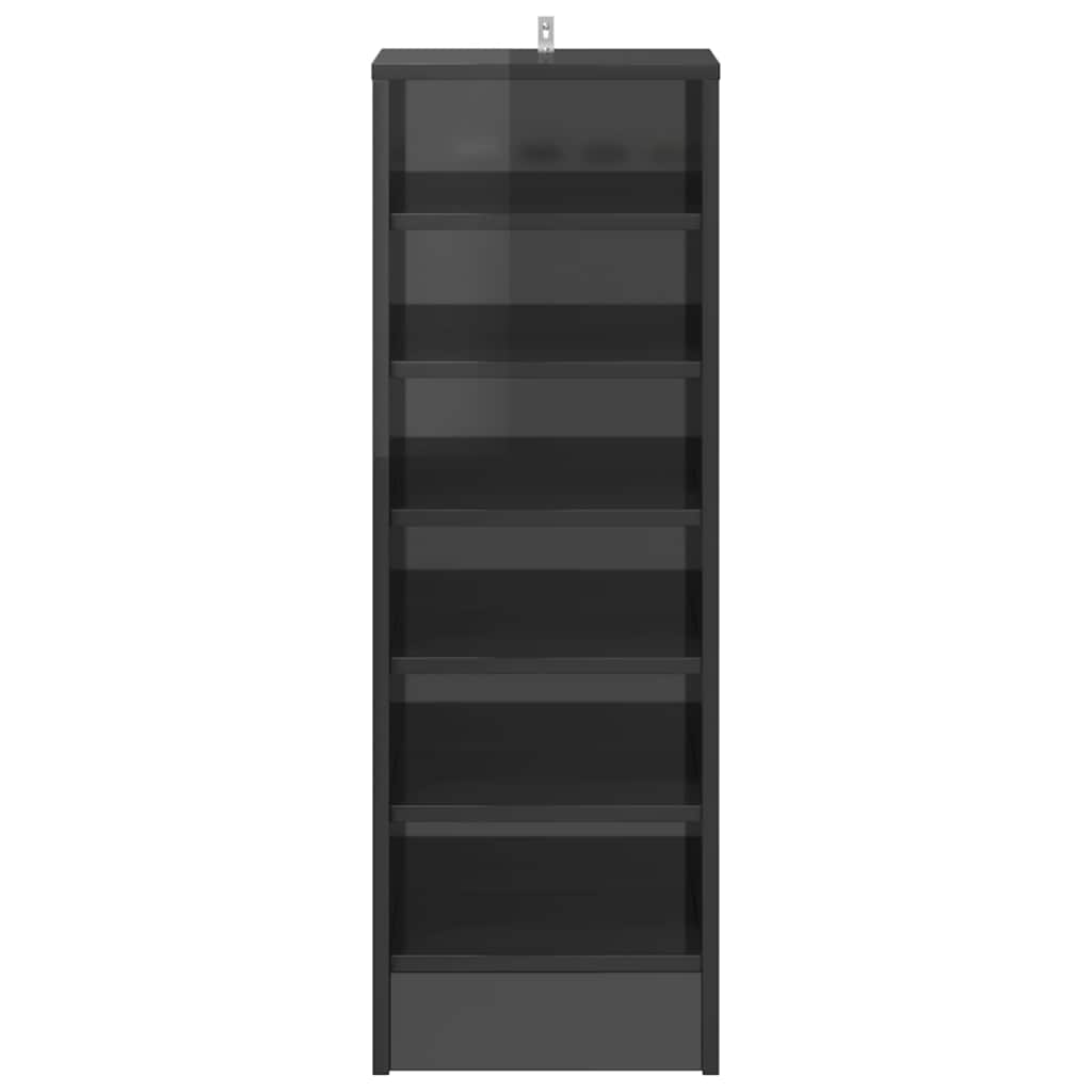 Παπουτσοθήκη Γυαλιστερό Γκρι 31,5 x 35 x 90 εκ. από Επεξ. Ξύλο