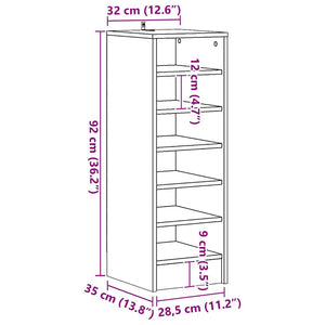 Παπουτσοθήκη Γυαλιστερό Γκρι 31,5 x 35 x 90 εκ. από Επεξ. Ξύλο