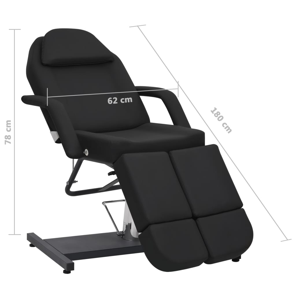 Καρέκλα Αισθητικής Μαύρη 180 x 62 x 78 εκ. από Συνθετικό Δέρμα - Pakobazaar