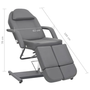 Καρέκλα Αισθητικής Γκρι 180 x 62 x 78 εκ. από Συνθετικό Δέρμα - Pakobazaar