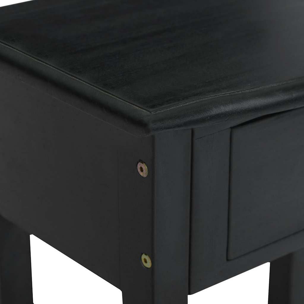 Τραπέζι Κονσόλα με Συρτάρια Μαύρο 50x30x75 εκ. από Μασίφ Μαόνι