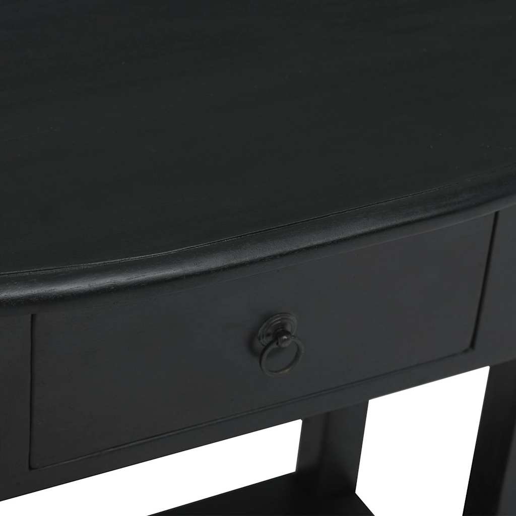 Τραπέζι Κονσόλα με Συρτάρια Μαύρο 50x30x75 εκ. από Μασίφ Μαόνι