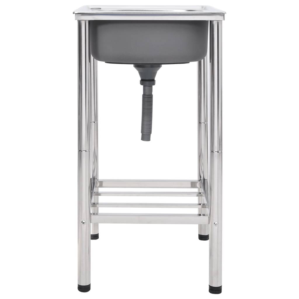 Νεροχύτης Εξωτερ. Χώρου με Μονή Γούρνα από Ανοξείδωτο Ατσάλι - PAKOBAZAAR