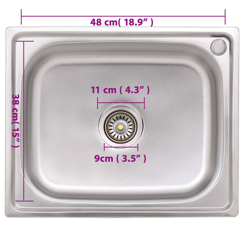 Νεροχύτης Εξωτερ. Χώρου με Μονή Γούρνα από Ανοξείδωτο Ατσάλι - PAKOBAZAAR