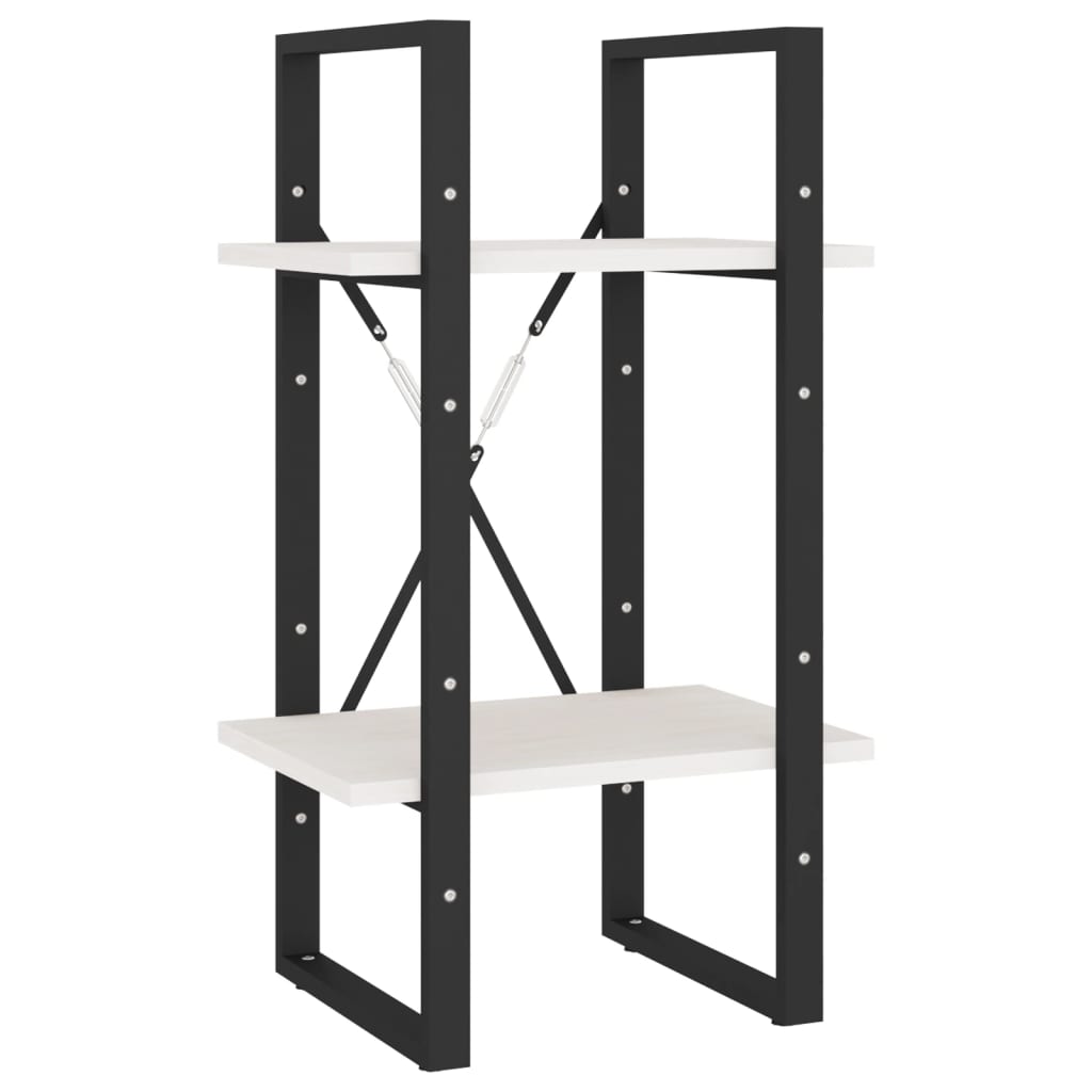 Βιβλιοθήκη με 5 Ράφια Λευκή 40 x 30 x 175 εκ. από Ξύλο Πεύκου - PAKOBAZAAR