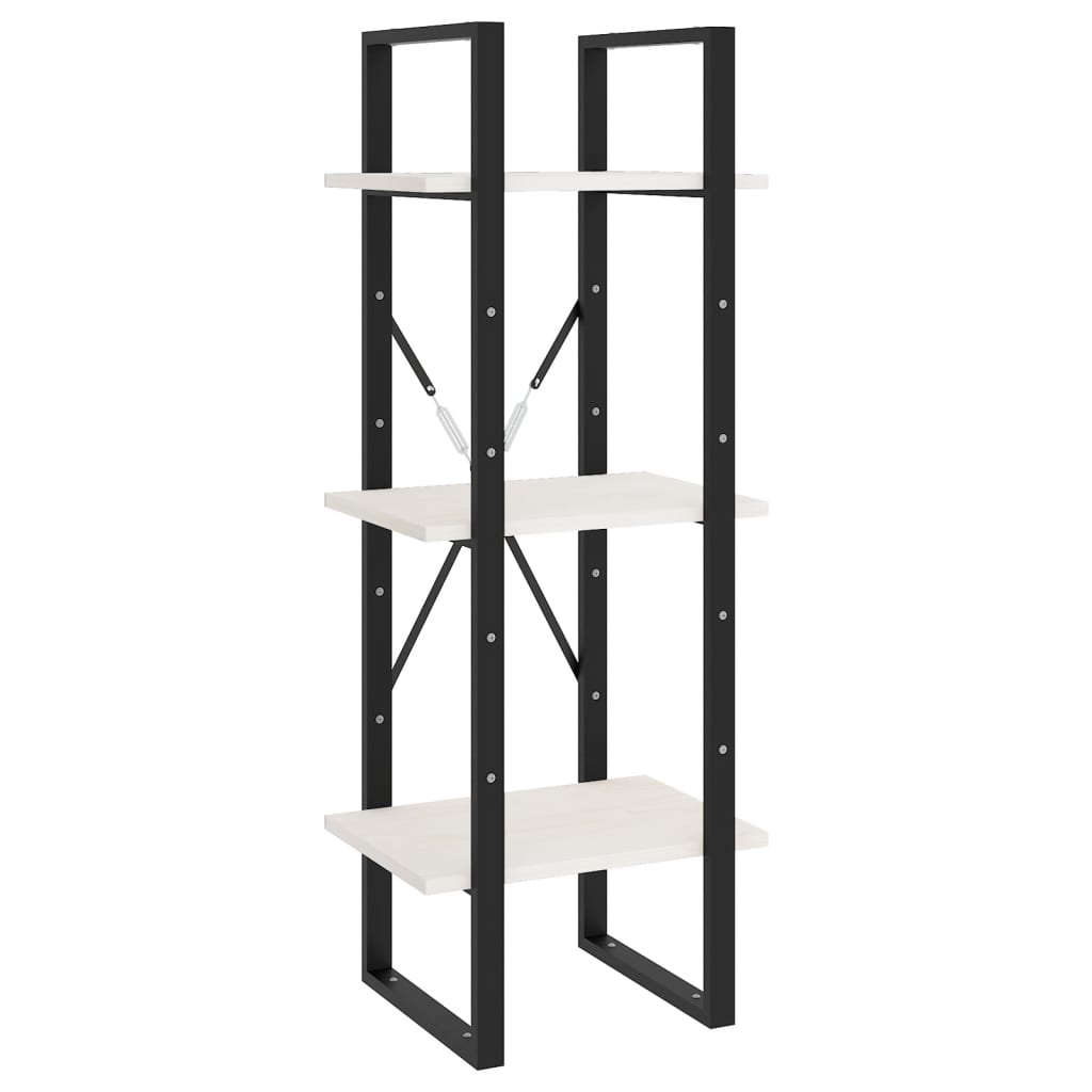 Βιβλιοθήκη με 5 Ράφια Λευκή 40 x 30 x 175 εκ. από Ξύλο Πεύκου - PAKOBAZAAR