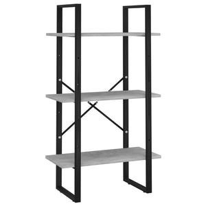 Βιβλιοθήκη με 5 Ράφια Γκρι Σκυρ. 60 x 30 x 175 εκ. Επεξ. Ξύλο - PAKOBAZAAR