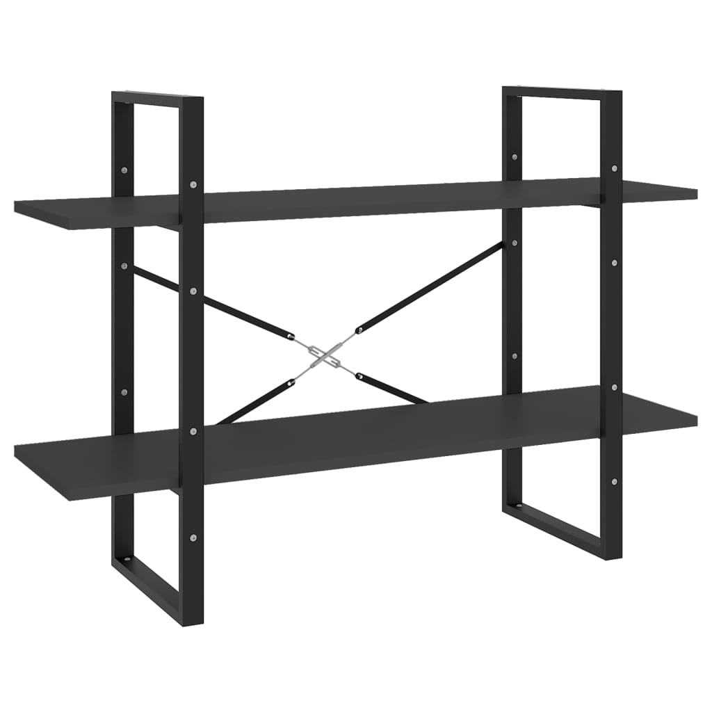 Βιβλιοθήκη με 5 Ράφια Γκρι 100 x 30 x 175 εκ. από Επεξ. Ξύλο - PAKOBAZAAR