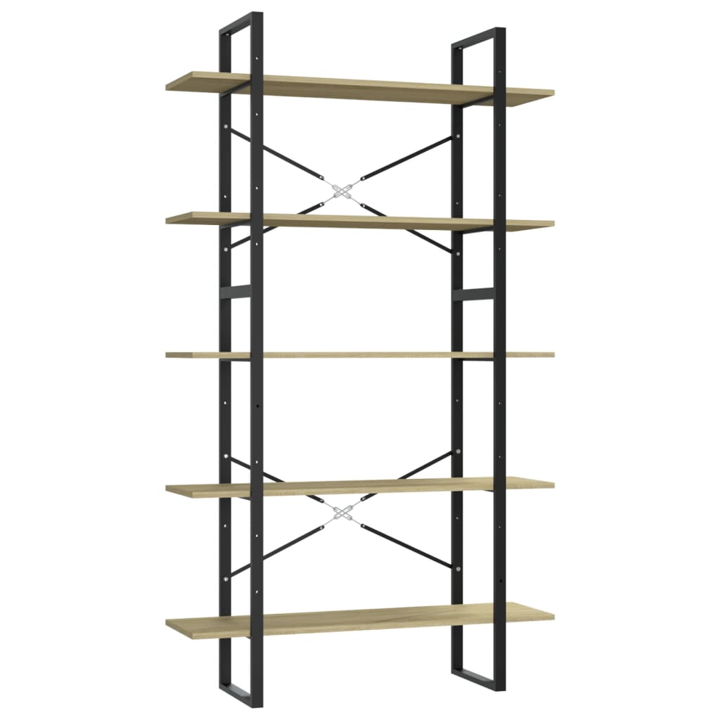 Βιβλιοθήκη με 5 Ράφια Sonoma Δρυς 100 x 30 x 175 εκ. Επεξ. Ξύλο - Pakobazaar