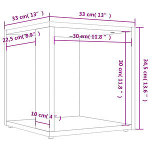 Τραπέζι Βοηθητικό Sonoma Δρυς 33 x 33 x 34,5 εκ από Επεξ. Ξύλο