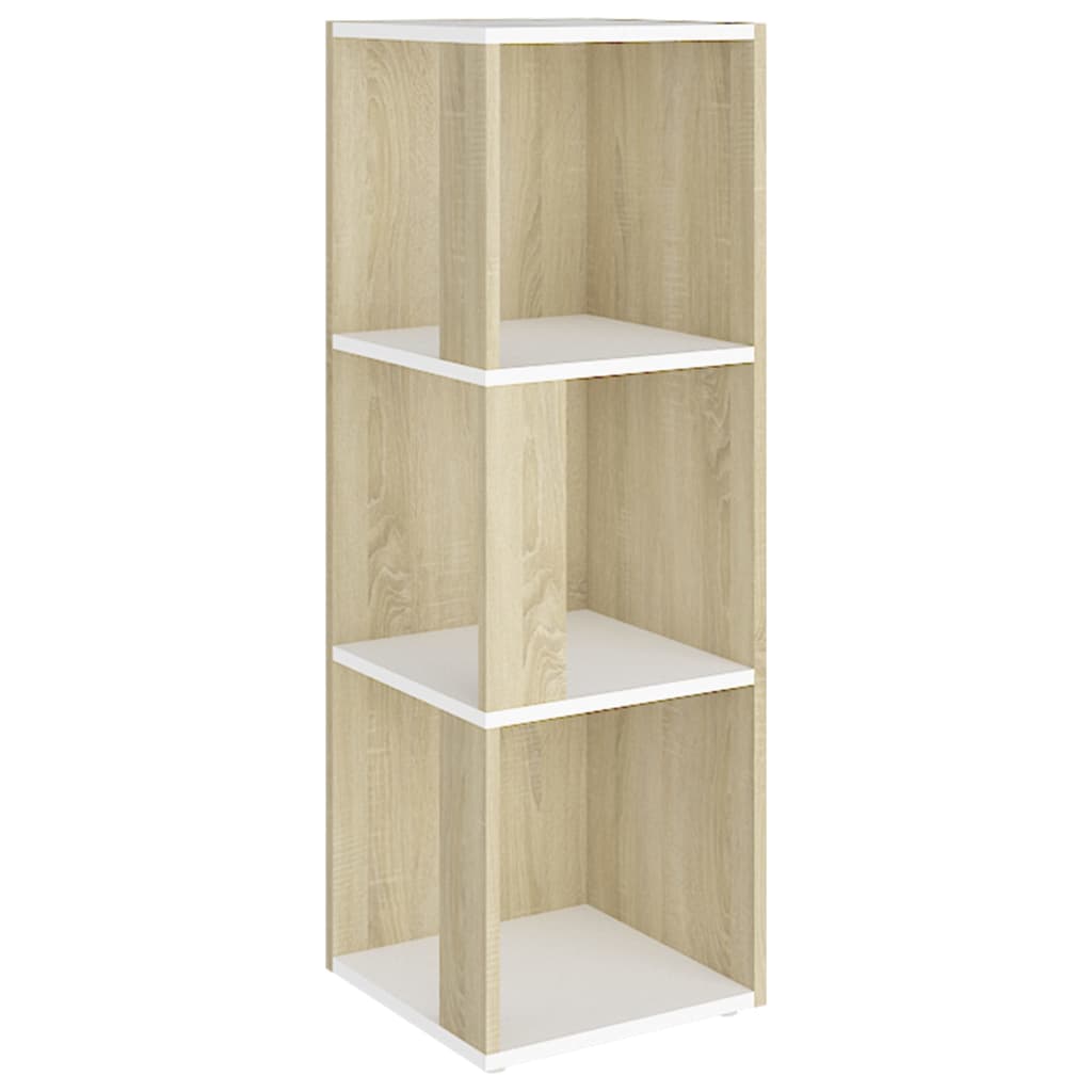 Ντουλάπι Γωνιακό Λευκό/Sonoma Δρυς 33x33x100 εκ. Μοριοσανίδα