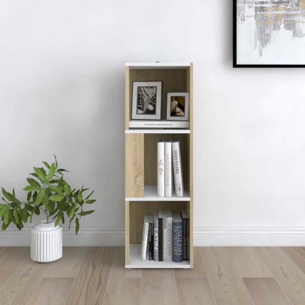 Ντουλάπι Γωνιακό Λευκό/Sonoma Δρυς 33x33x100 εκ. Μοριοσανίδα