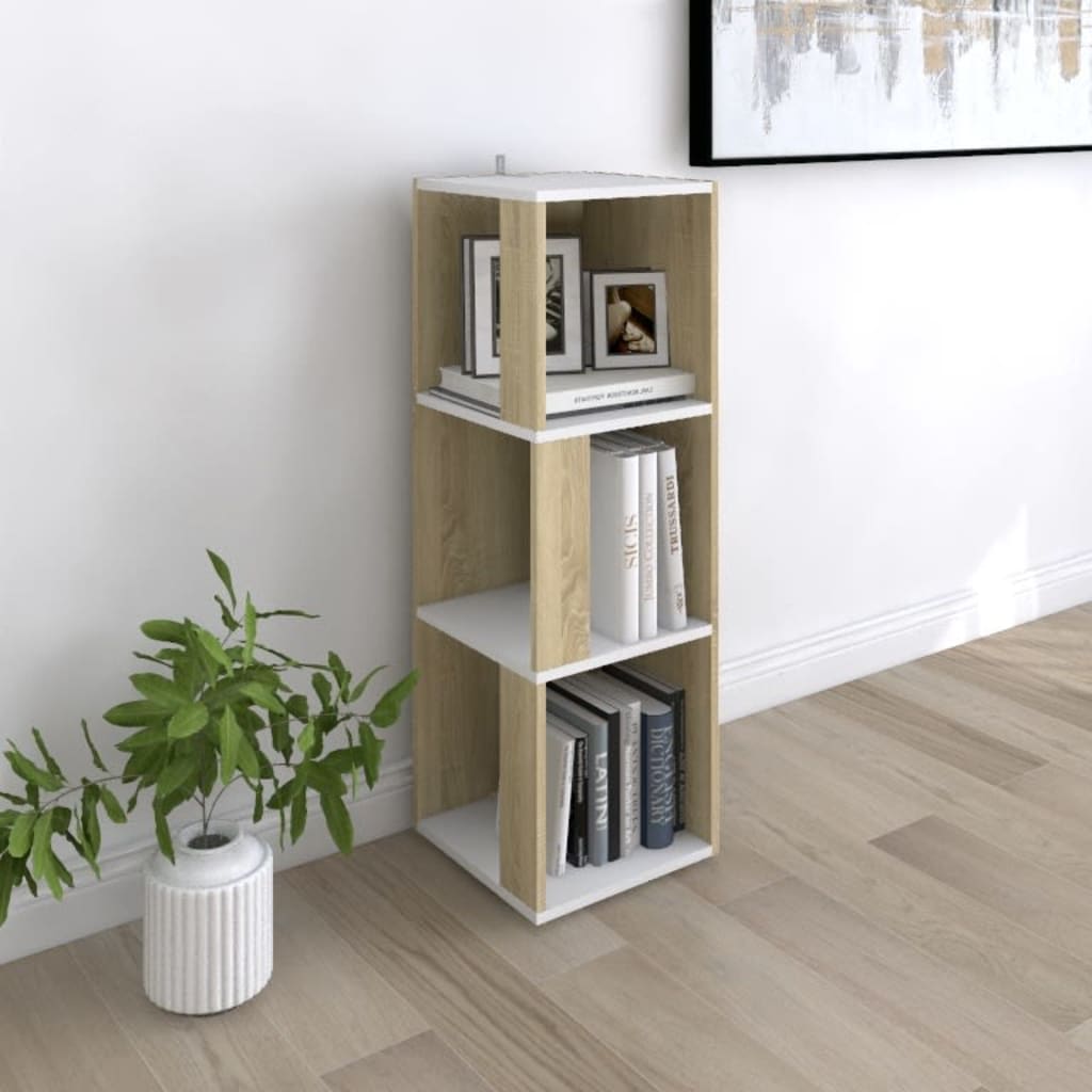 Ντουλάπι Γωνιακό Λευκό/Sonoma Δρυς 33x33x100 εκ. Μοριοσανίδα