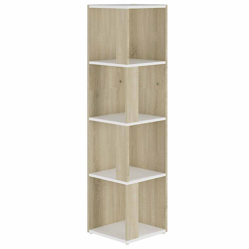 Ντουλάπι Γωνία Λευκό/Sonoma Oak 33x33x132 εκ. από Μοριοσανίδα