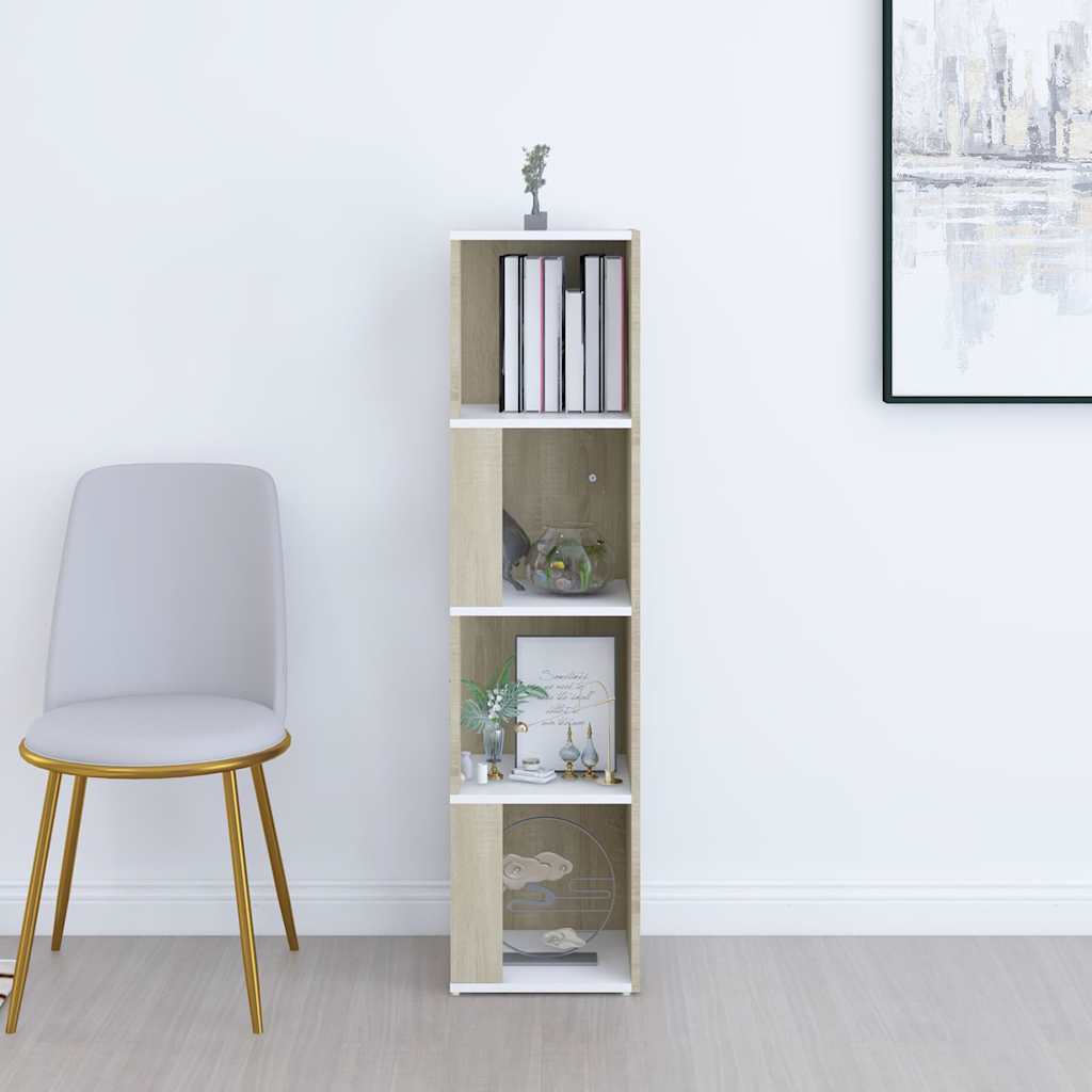 Ντουλάπι Γωνία Λευκό/Sonoma Oak 33x33x132 εκ. από Μοριοσανίδα