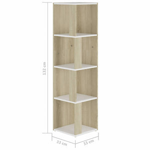 Ντουλάπι Γωνία Λευκό/Sonoma Oak 33x33x132 εκ. από Μοριοσανίδα