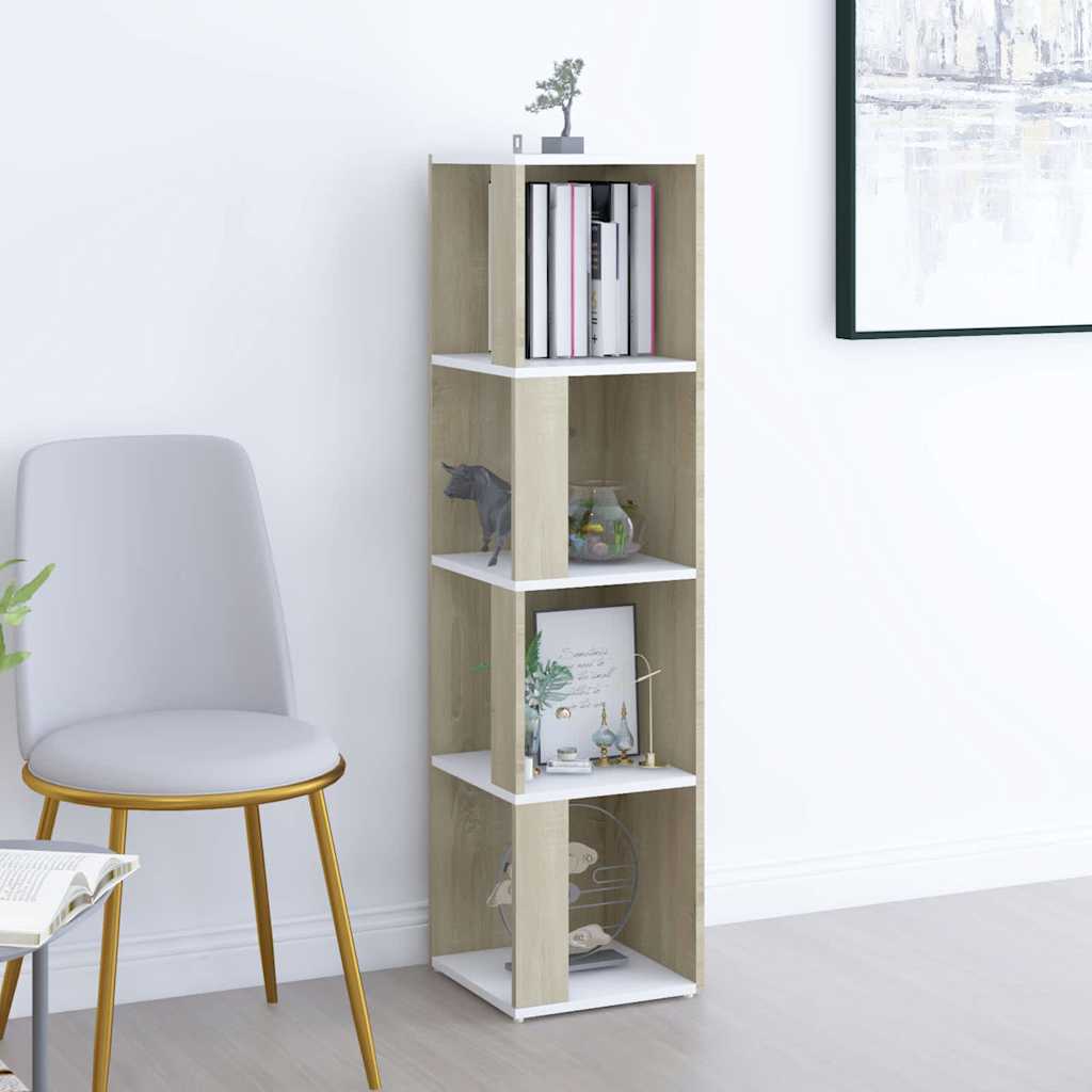 Ντουλάπι Γωνία Λευκό/Sonoma Oak 33x33x132 εκ. από Μοριοσανίδα