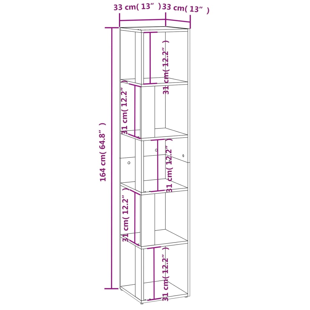 Ντουλάπι Γωνία Λευκό 33 x 33 x 164,5 εκ. από Επεξ. Ξύλο