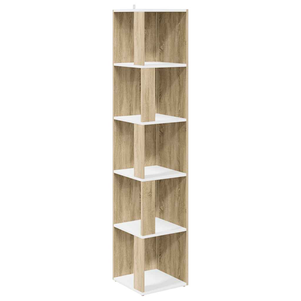 Ντουλάπι Γωνία Λευκό/Sonoma Oak 33x33x164,5 εκ. από Μοριοσανίδα