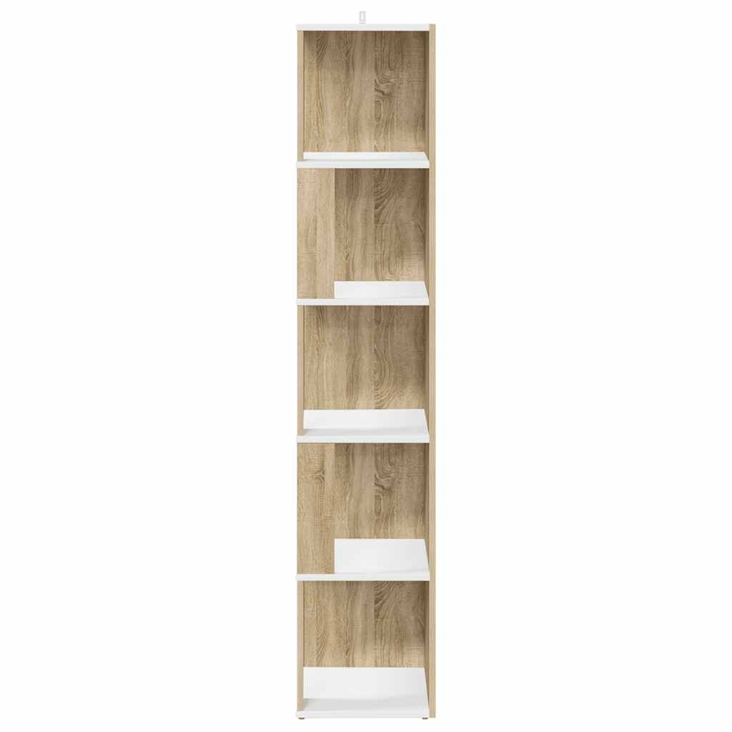 Ντουλάπι Γωνία Λευκό/Sonoma Oak 33x33x164,5 εκ. από Μοριοσανίδα