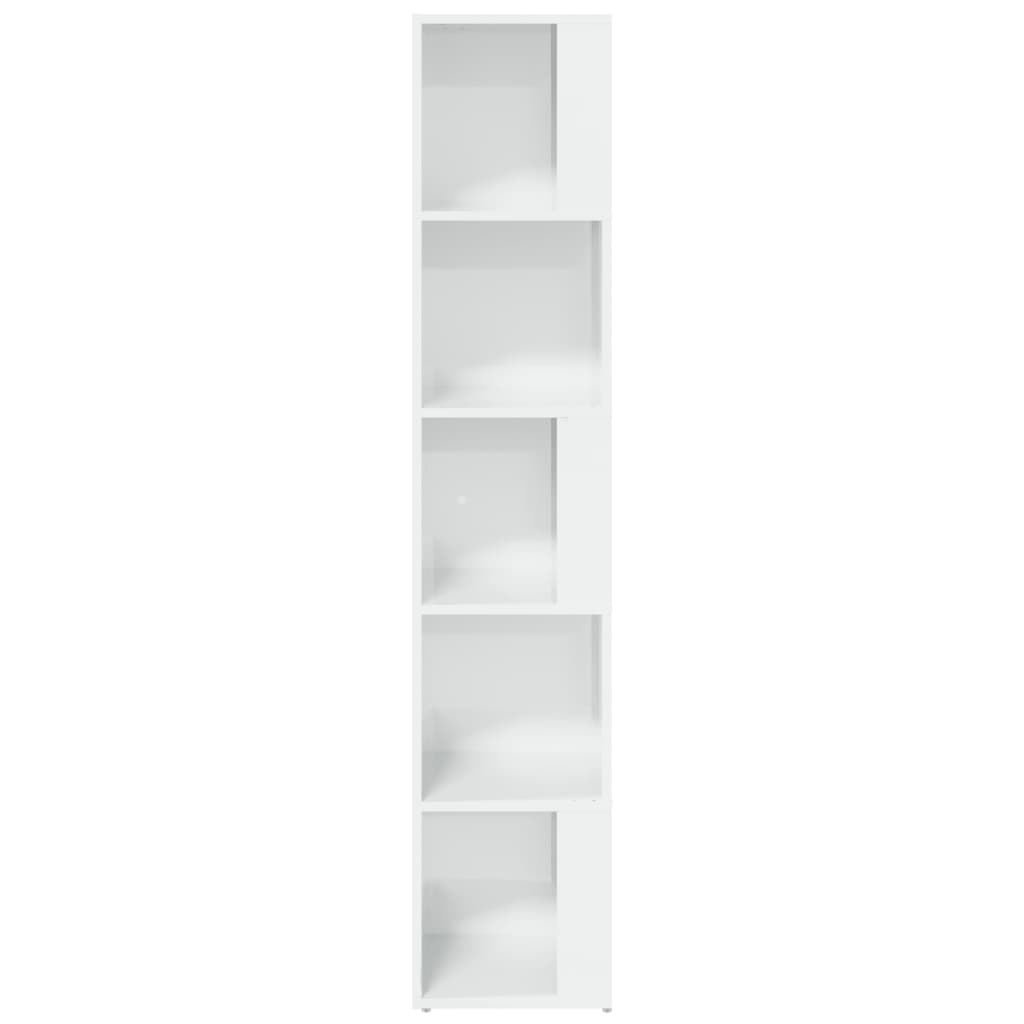 Ντουλάπι Γωνία Γυαλ. Λευκό 33 x 33 x 164,5 εκ. από Επεξ. Ξύλο