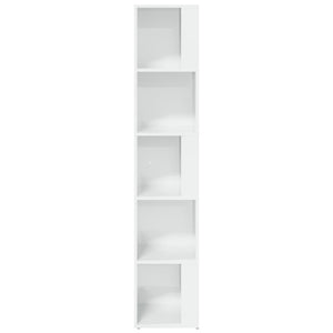 Ντουλάπι Γωνία Γυαλ. Λευκό 33 x 33 x 164,5 εκ. από Επεξ. Ξύλο