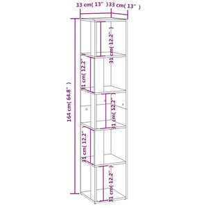 Ντουλάπι Γωνία Γυαλ. Λευκό 33 x 33 x 164,5 εκ. από Επεξ. Ξύλο