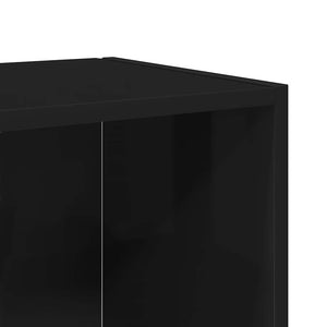 Ντουλάπι Γωνία Γυαλ. Μαύρο 33 x 33 x 164,5 εκ. από Μοριοσανίδα