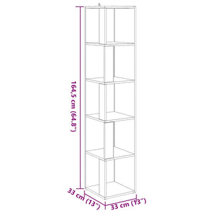 Ντουλάπι Γωνία Γυαλ. Γκρι 33 x 33 x 164,5 εκ. από Μοριοσανίδα