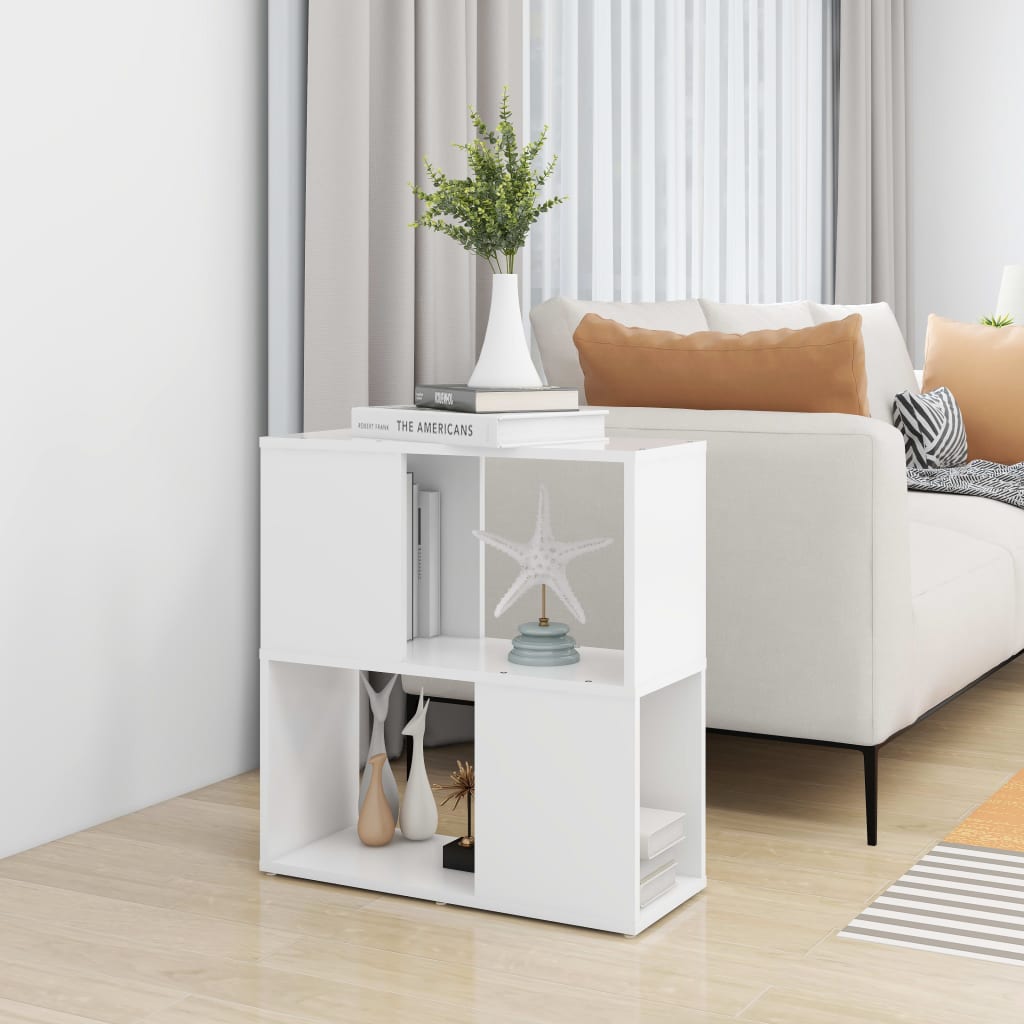 Βιβλιοθήκη Λευκή 60 x 24 x 63 εκ. από Επεξ. Ξύλο
