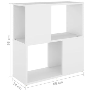 Βιβλιοθήκη Λευκή 60 x 24 x 63 εκ. από Επεξ. Ξύλο