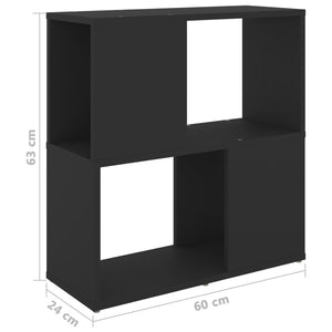 Βιβλιοθήκη Μαύρη 60 x 24 x 63 εκ. από Επεξ. Ξύλο - Pakobazaar