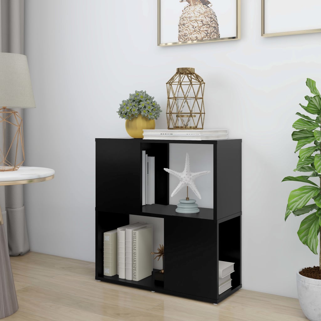 Βιβλιοθήκη Μαύρη 60 x 24 x 63 εκ. από Επεξ. Ξύλο - Pakobazaar