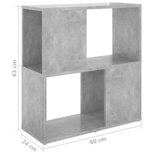 Βιβλιοθήκη Γκρι Σκυροδέματος 60 x 24 x 63 εκ. από Μοριοσανίδα - Pakobazaar