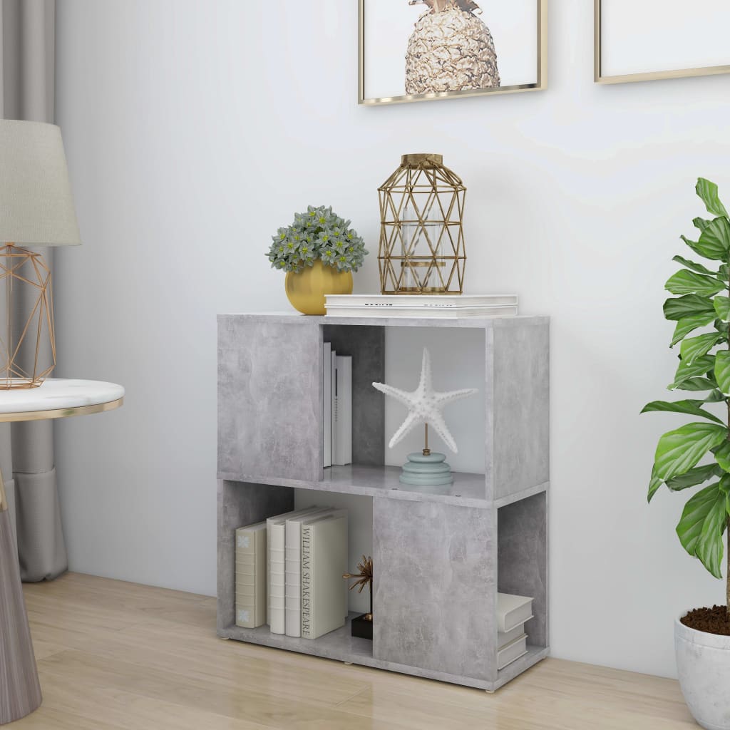 Βιβλιοθήκη Γκρι Σκυροδέματος 60 x 24 x 63 εκ. από Μοριοσανίδα - Pakobazaar
