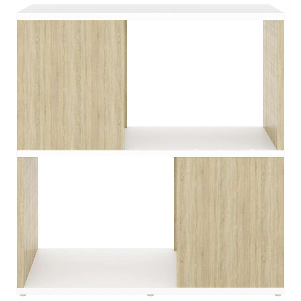 Βιβλιοθήκη Λευκό/Sonoma Δρυς 60 x 24 x 63 εκ. από Μοριοσανίδα - Pakobazaar