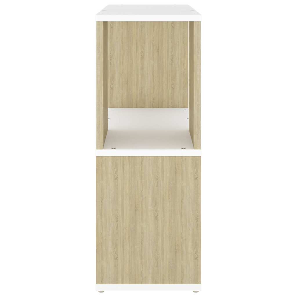 Βιβλιοθήκη Λευκό/Sonoma Δρυς 60 x 24 x 63 εκ. από Μοριοσανίδα - Pakobazaar