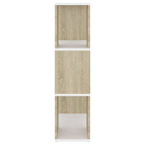 Βιβλιοθήκη/Διαχωρ. Χώρου Λευκό/Sonoma Δρυς 60x24x94 εκ. Μοριοσ.