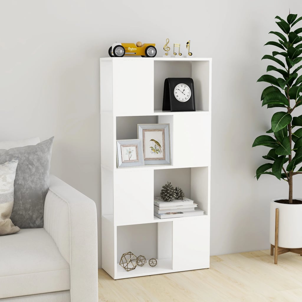 Βιβλιοθήκη/Διαχωριστικό Χώρου Λευκό 60x24x124,5 εκ. Μοριοσανίδα