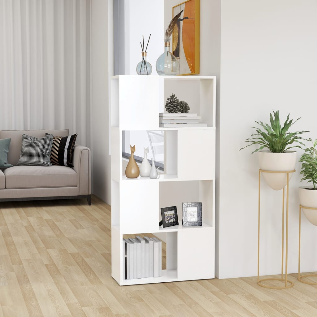 Βιβλιοθήκη/Διαχωριστικό Χώρου Λευκό 60x24x124,5 εκ. Μοριοσανίδα