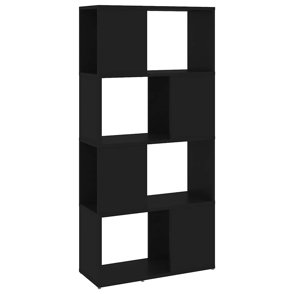 Βιβλιοθήκη/Διαχωριστικό Χώρου Μαύρο 60x24x124,5 εκ. Επεξ. Ξύλο - Pakobazaar
