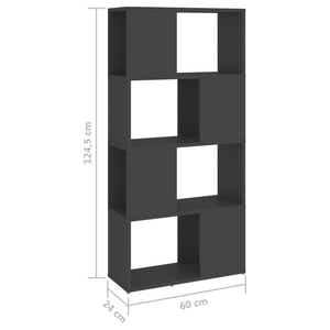 Βιβλιοθήκη/Διαχωριστικό Χώρου Γκρι 60x24x124,5 εκ. Επεξ. Ξύλο