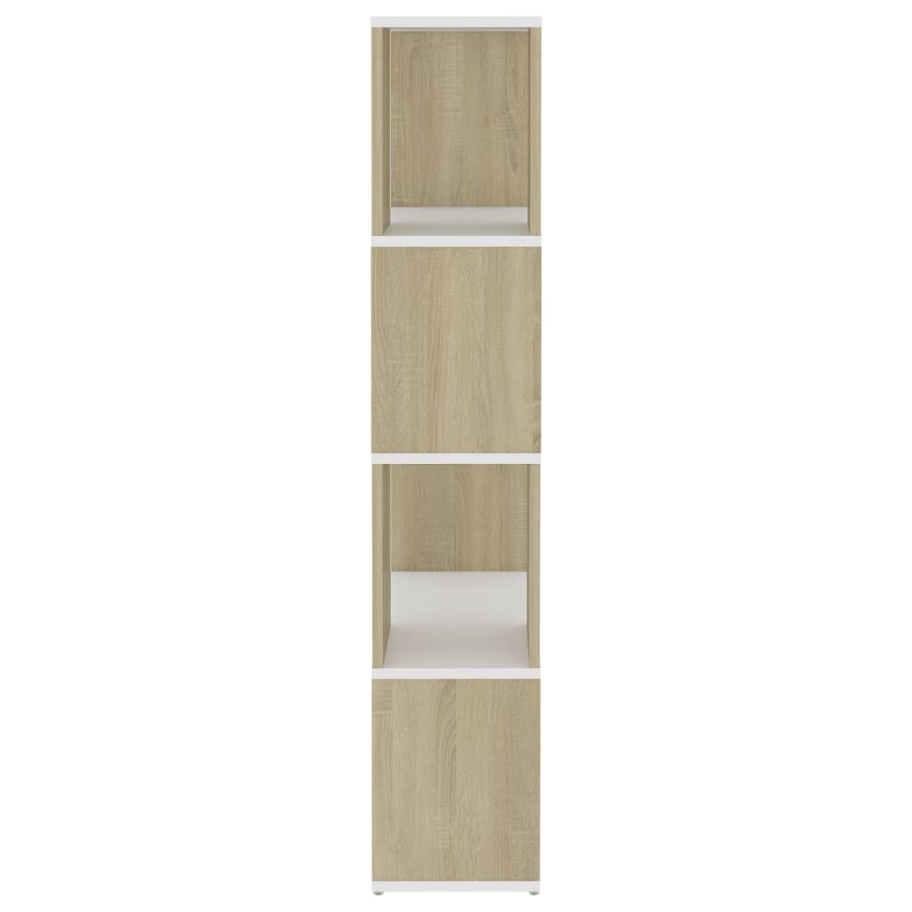 Βιβλιοθήκη/Διαχωρισ. Λευκό/Sonoma Δρυς 60 x 24 x 124,5 εκ.