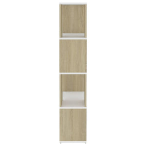 Βιβλιοθήκη/Διαχωρισ. Λευκό/Sonoma Δρυς 60 x 24 x 124,5 εκ.