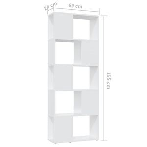Βιβλιοθήκη/Διαχωριστικό Χώρου Λευκό 60x24x155 εκ. Μοριοσανίδα
