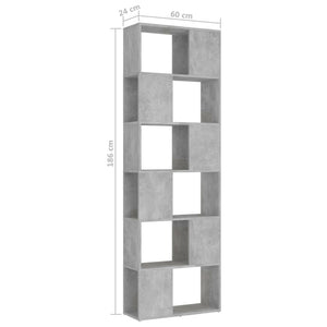 Βιβλιοθήκη/Διαχωρισ. Χώρου Γκρι Σκυρ. 60x24x186 εκ. Μοριοσανίδα - Pakobazaar