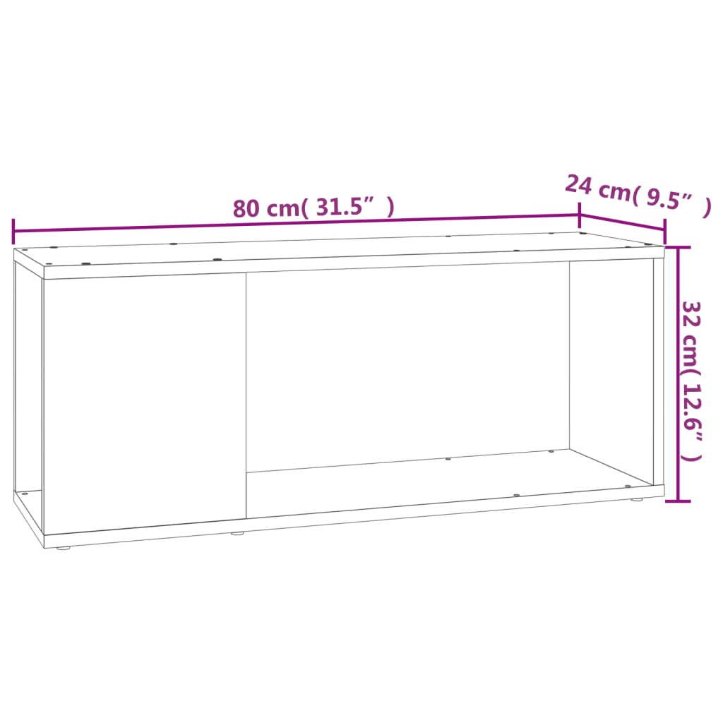 Έπιπλο Τηλεόρασης Γκρι Σκυροδέματος 80x24x32 εκ. Μοριοσανίδα