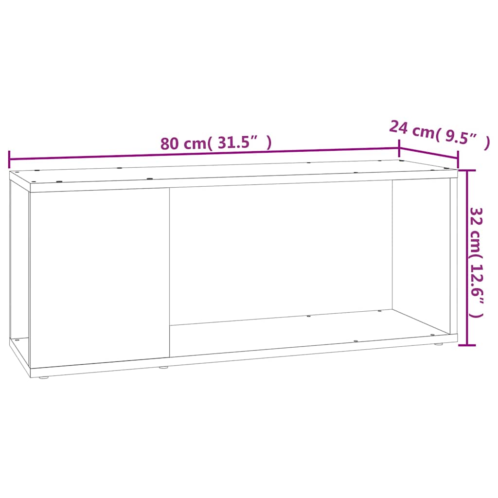 Έπιπλο Τηλεόρασης Λευκό/Sonoma Oak 80x24x32 εκ. από Μοριοσανίδα