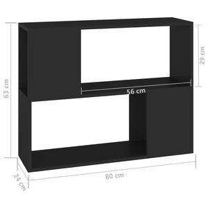 Έπιπλο Τηλεόρασης Μαύρο 80 x 24 x 63 εκ. από Επεξ. Ξύλο - Pakobazaar
